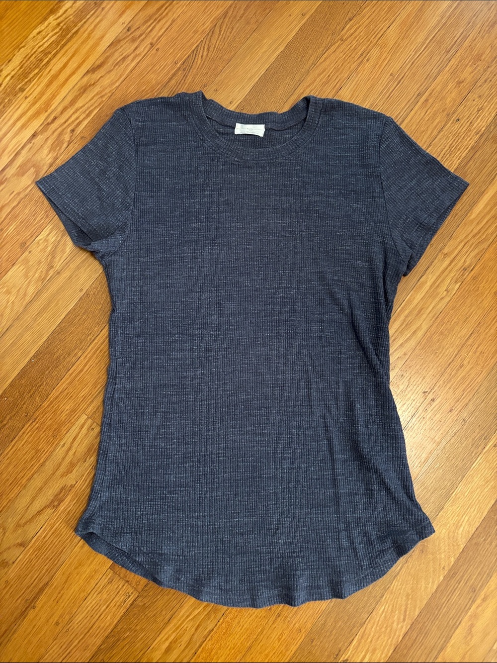 T.La Short-Sleeve Ribbed Tee - Charcoal Heather